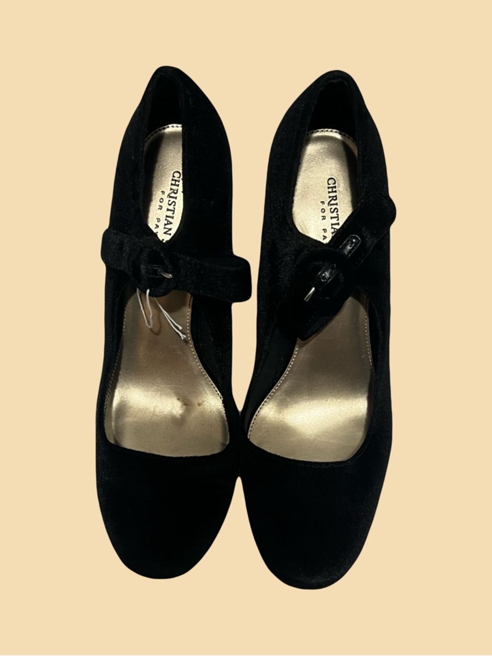 Christian Siriano Black Velvet Mary Jane Pumps